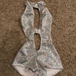 RAVE WHITE HOLOGRAPHIC BODYSUIT
